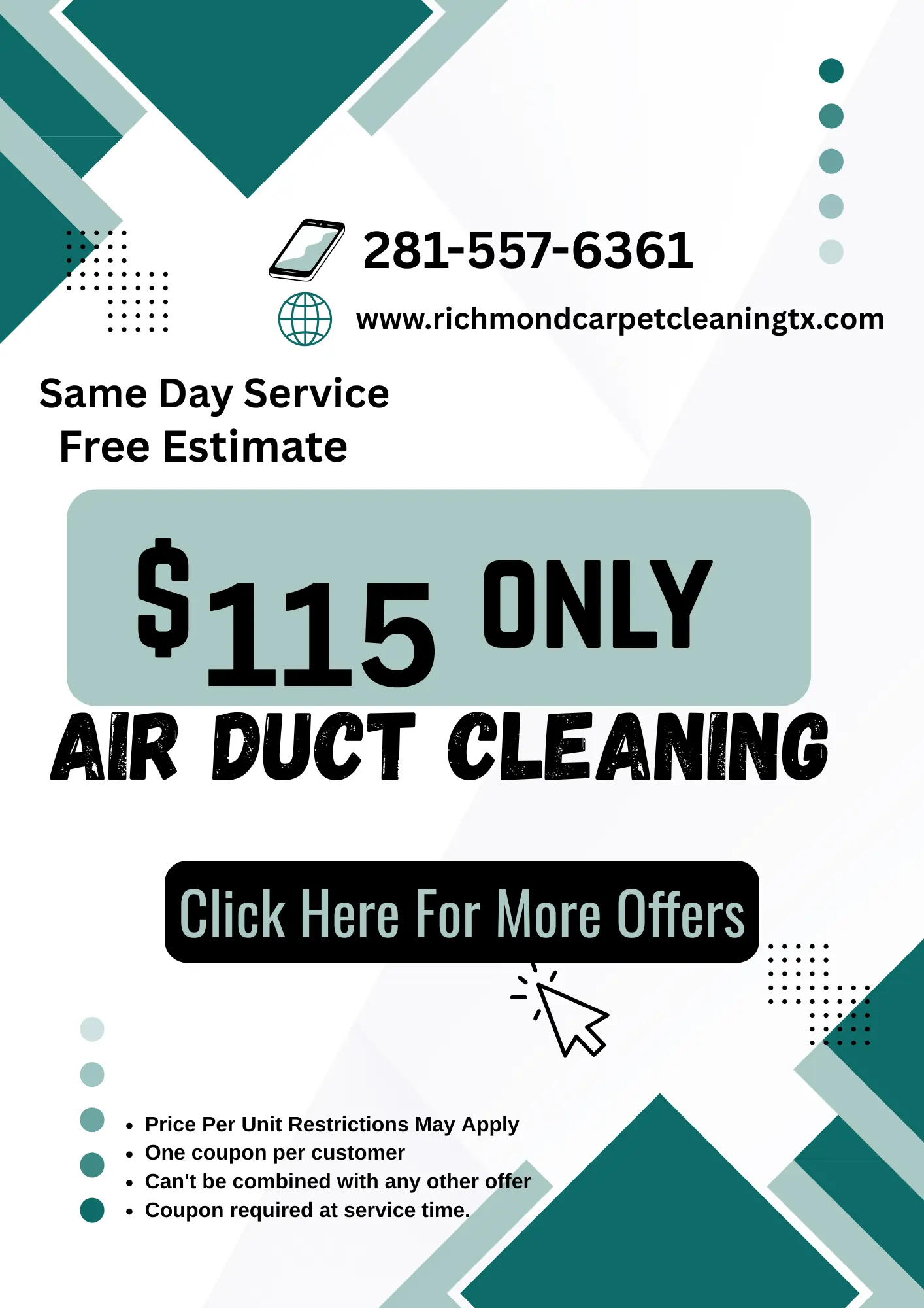 Special air-duct cleaning offer in Richmond TX – professional, affordable, eco-friendly services