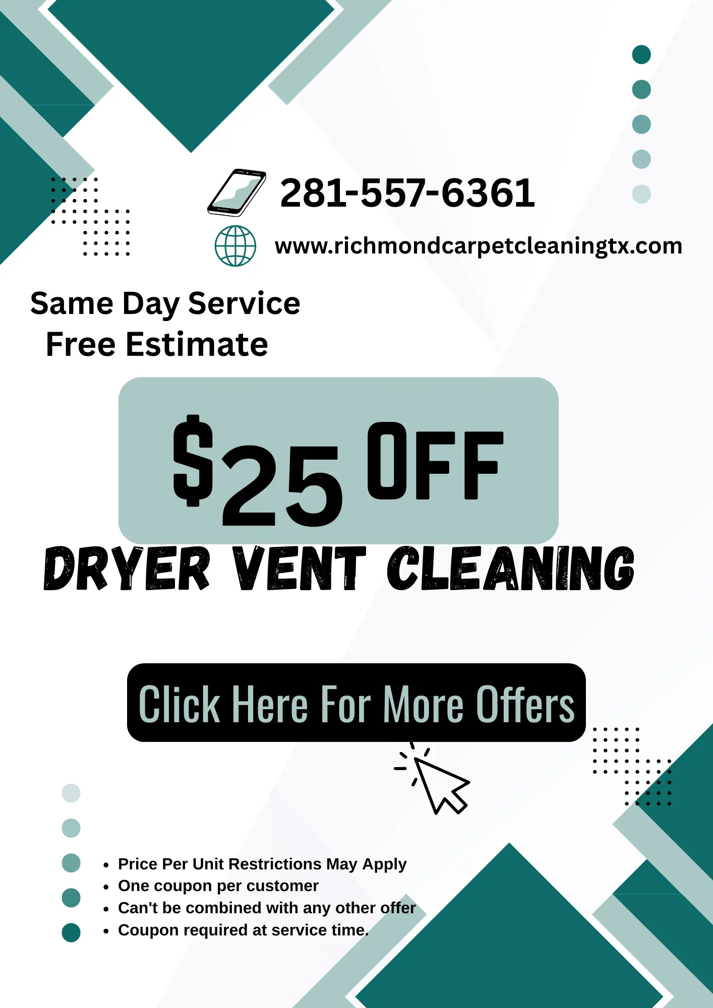 Special dryer-vent cleaning offer in Richmond TX – professional, affordable, eco-friendly services